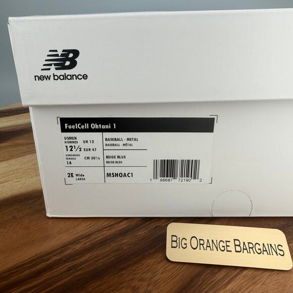 New Balance Fuelcell Ohtani 1 Men 12.5 2E Wide MSHOAC1 Baseball Cleats New w Box